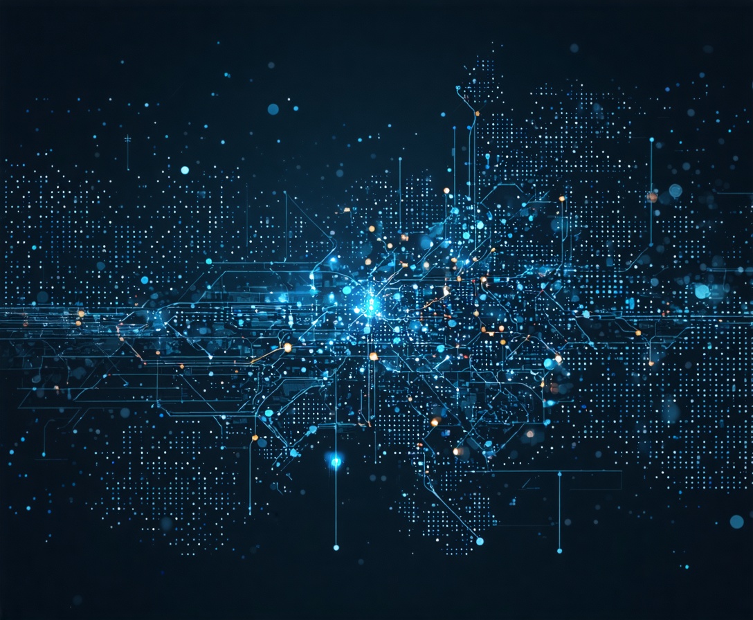 Abstrakte digitale Karte des VANTAGE Standorts in Berlin