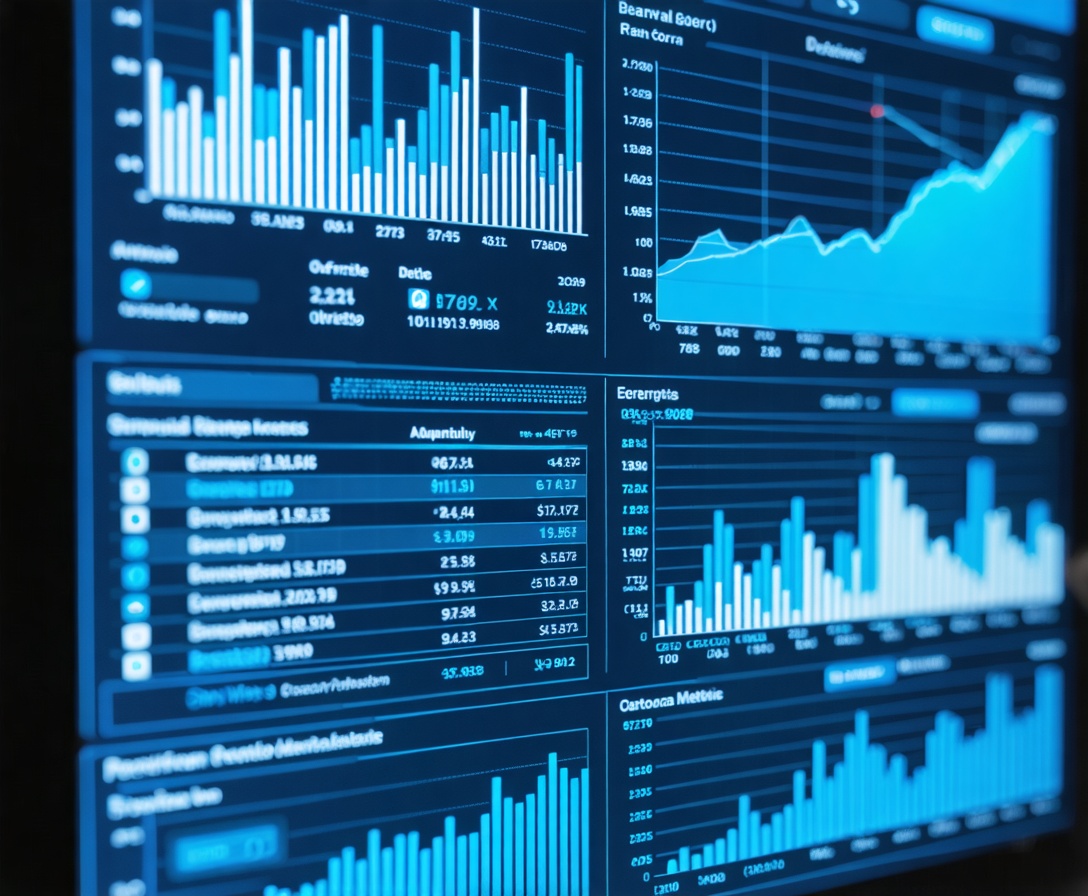 Finanzdaten auf einem Monitor
